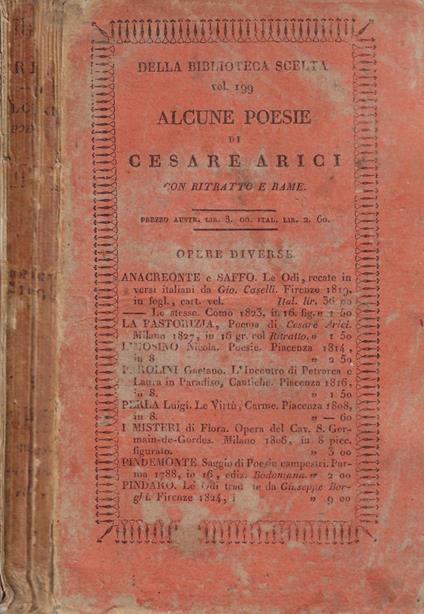 Alcune poesie di Cesare Arici di Brescia - Cesare Arici - copertina