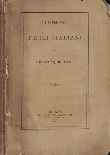 La influenza degli italiani sui loro conquistatori - copertina