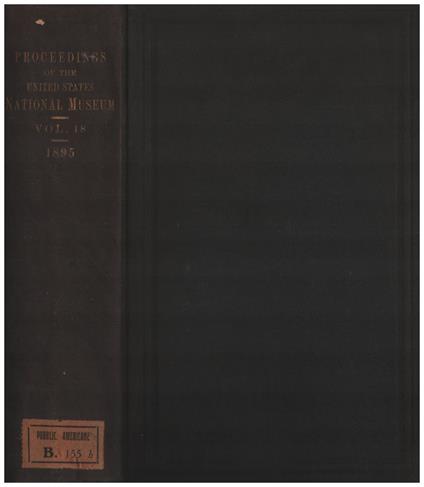 Proceedings of the United States National Museum vol. XVIII - 1895 - copertina