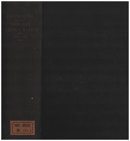 Proceedings of the United States National Museum vol. XXII - 1900 - copertina