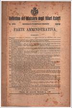 Bollettino del Ministero degli affari Esteri n. 483 Gennaio-Febbraio-Marzo 1919