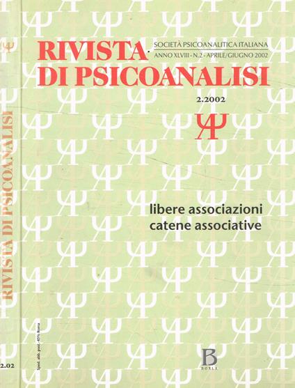 Rivista di psicoanalisi. Vol.XLVIII, n.2, aprile-giugno 2002 - copertina