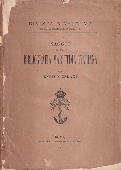 Saggio di una bibliografia marittima italiana - copertina