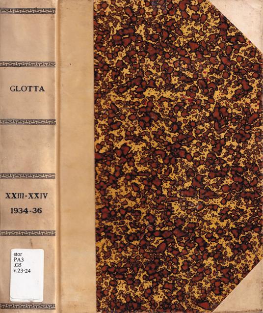 Glotta, volumi XXIII-XXIV, 1934-36 - copertina