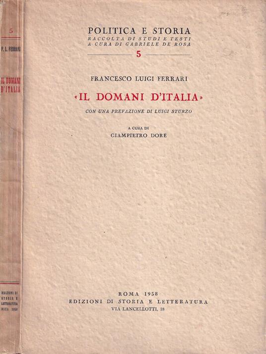 Il domani d'Italia - copertina