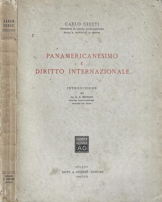 Panamericanesimo e diritto internazionale - Carlo Cereti - copertina