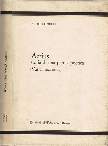 Aerius - Aldo Lunelli - copertina