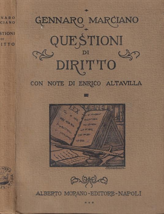 Questioni di diritto - Gennaro Marciano - copertina