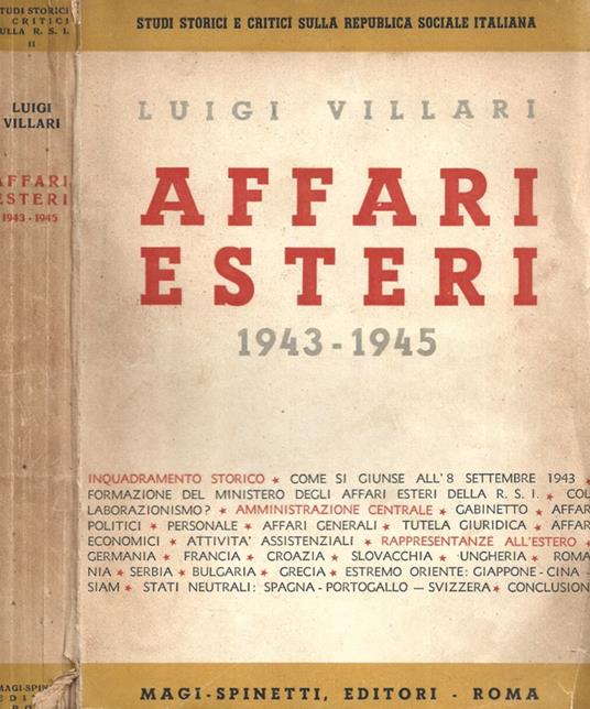 Affari esteri 1943 - 1945 - Luigi Villari - copertina