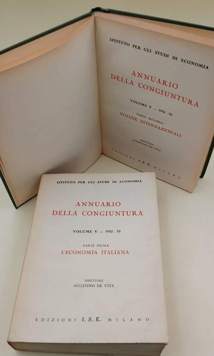 Annuario Della Congiuntura Vol V-1952-53 Parte I E Ii - Agostino De Vita - copertina