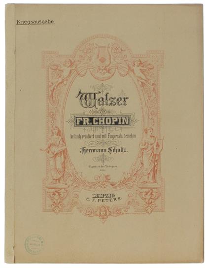WALZER. Kritisch revidiert und mit Fingersatz versehen von Hermann Scholtz - copertina