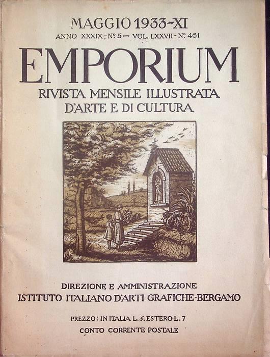 Emporium: rivista mensile illustrata d'arte e di cultura: A. XXXIX - N. 5 (maggio 1933) - copertina