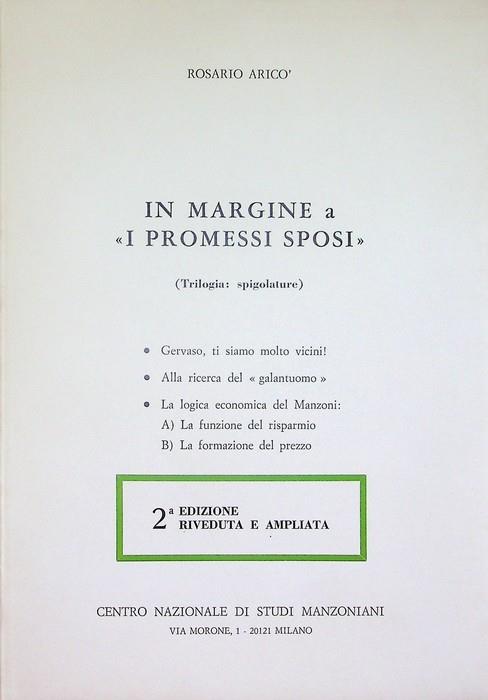 In margine a "I promessi sposi": trilogia: spigolature - Rosario Errico - copertina