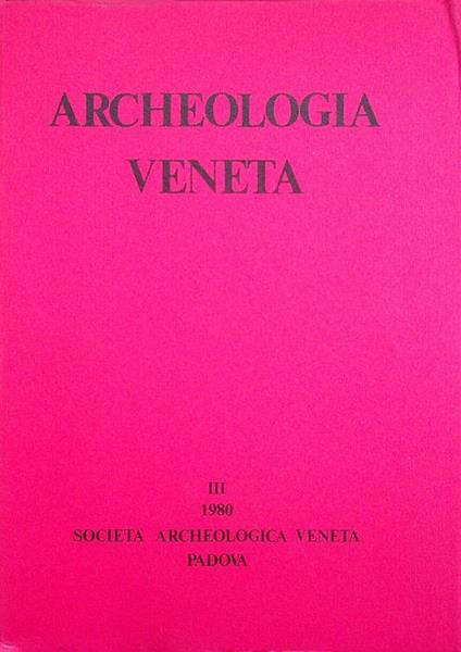 Archeologia veneta: III (1980) - copertina