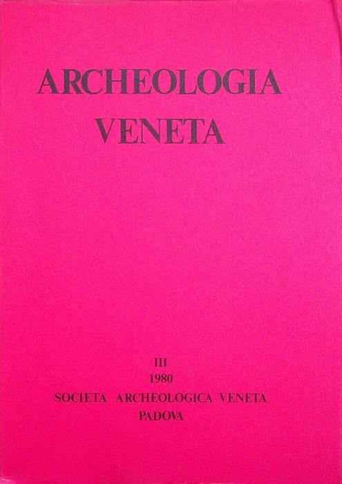 Archeologia veneta: III (1980) - copertina