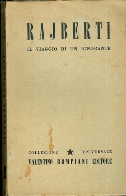 Il viaggio di un ignorante, ossia Ricetta per gli ipocondriaci - Giovanni Rajberti - copertina