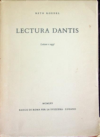 Lectura Dantis: letture e saggi - copertina