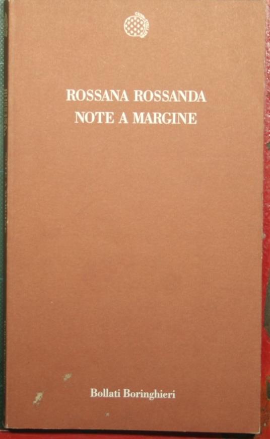 Note a margine - Rossana Rossanda - copertina