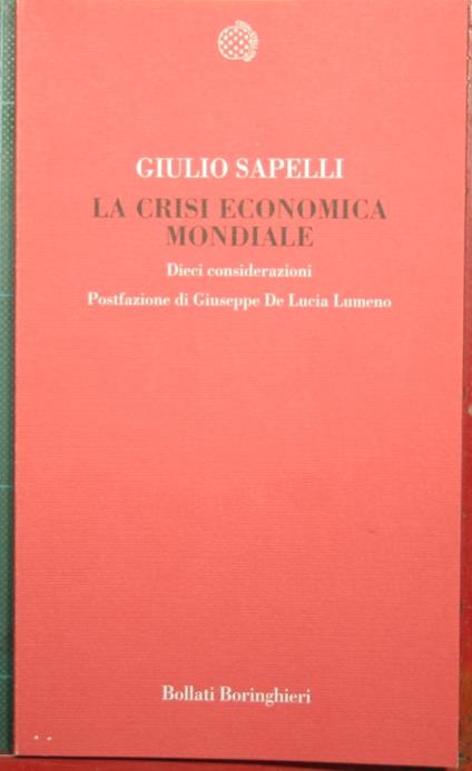 crisi economica mondiale - Giulio Sapelli - copertina