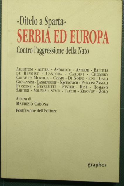 Serbia ed Europa - Contro l'aggressione della Nato - copertina