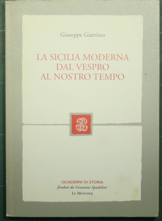 Sicilia moderna dal Vespro al nostro tempo - Giuseppe Giarrizzo - copertina