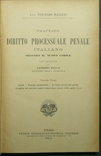 TRATTATO DI DIRITTO PROCESSUALE PENALE ITALIANO di Vincenzo Manzini 4 LIBRI  1931