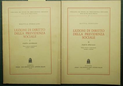 Lezioni di diritto della previdenza sociale - Mattia Persiani - copertina