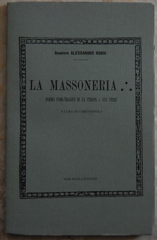 Massoneria - Alessandro Rossi - copertina