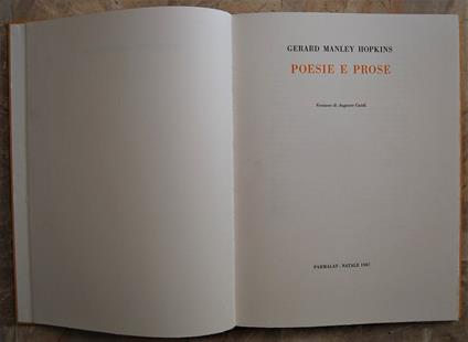 Poesie E Prose - Gerard Manley Hopkins - copertina