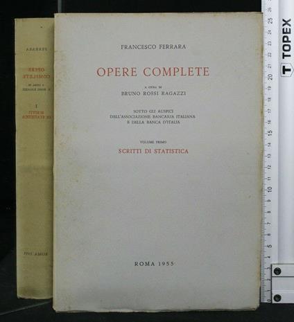 Opere Complete Vol. Primo Scritti di Statistica - Francesco Ferrara - copertina