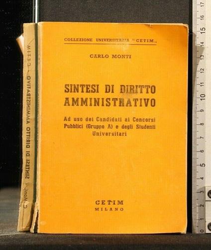 Sintesi di Diritto Amministrativo - Carlo Monti - copertina