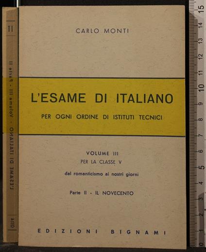 L' Esame di Italiano. Volume 3 Parte - Carlo Monti - copertina