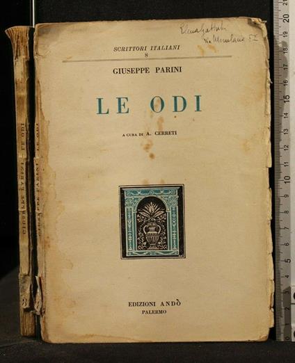 Le Odi - Giuseppe Parini - copertina