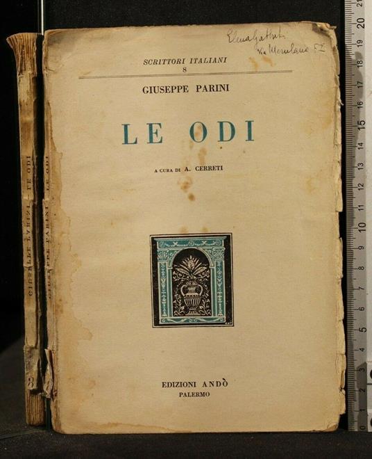 Le Odi - Giuseppe Parini - copertina