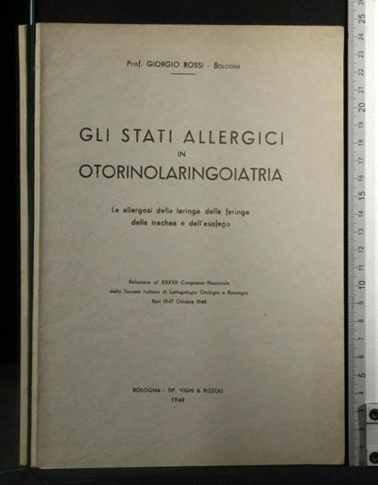 Gli Stati Allergici in Otorinolaringoiatria - Giorgio Rossi - copertina