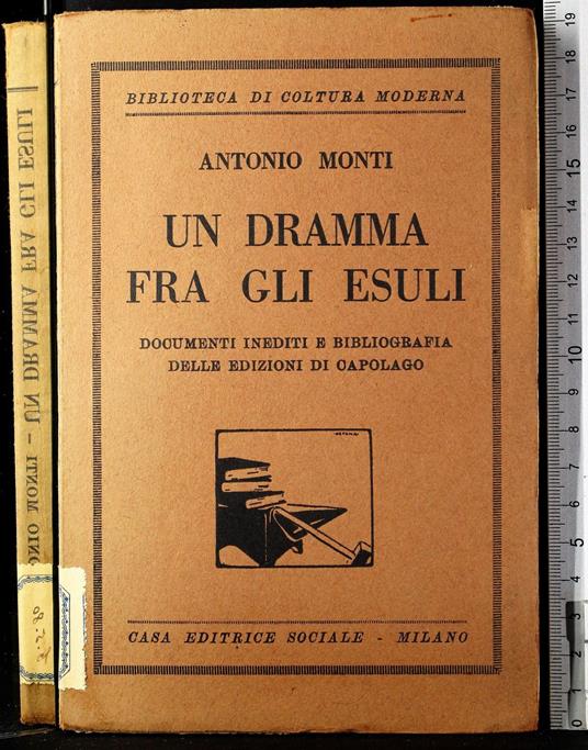 Un dramma fra gli esuli - Antonio Monti - copertina