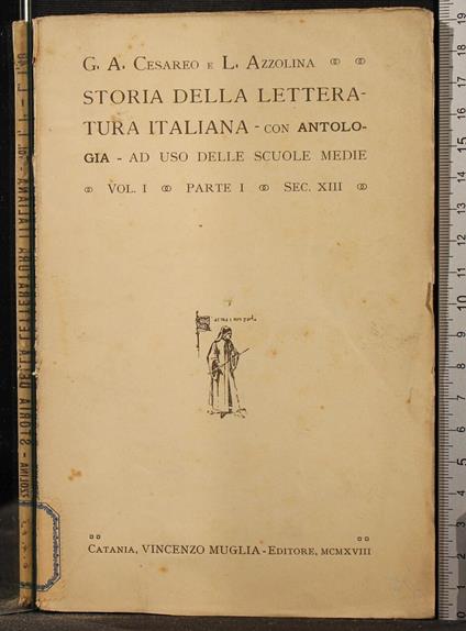 Storia della letteratura italiana... Vol. 1 parte 1 - Vincenzo Cesareo - copertina