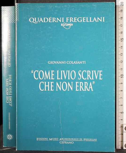 Come Livio scrive che non erra - Giovanni M. Colasanti - copertina