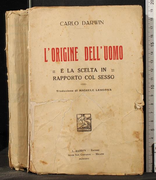 L' origine dell'uomo - Charles Darwin - copertina