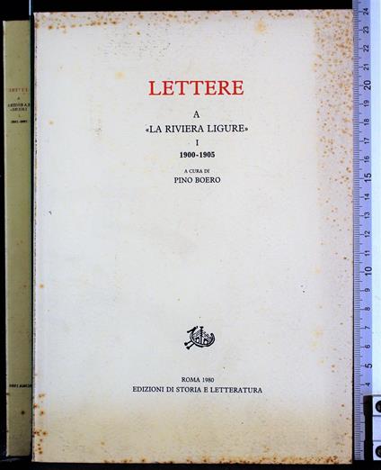 Lettere a 'La Riuviera Ligurè 1 - Pino Boero - copertina