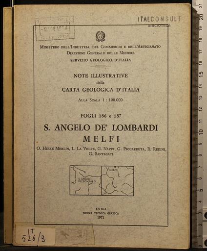 Note Illustrative Carta Geologica Italia. Sant'Angelo De - Merlin - copertina