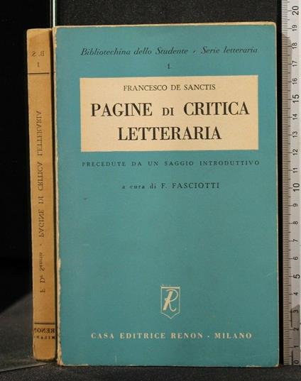 Pagine di Critica Letteraria Vol. 1 - Francesco De Sanctis - copertina