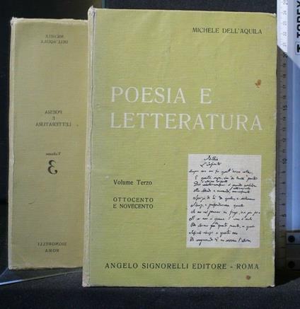 Poesia e Letteratura Volume Terzo - Michele Dell'Aquila - copertina