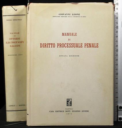 Manuale di diritto processuale penale - Giovanni Leone - copertina