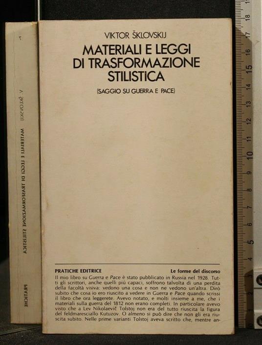 Materiali e Leggi di Trasformazione Stilistica - Viktor Sklovskij - copertina