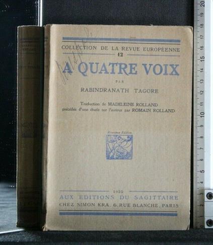 A Quatre Voix - Rabindranath Tagore - copertina