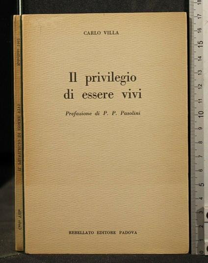 Il Privilegio di Essere Vivi - Carlo Villa - copertina