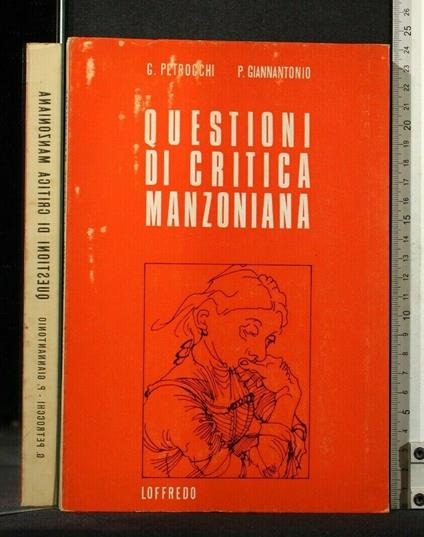 Questioni di Critica Manzoniana - Giorgio Petrocchi - copertina