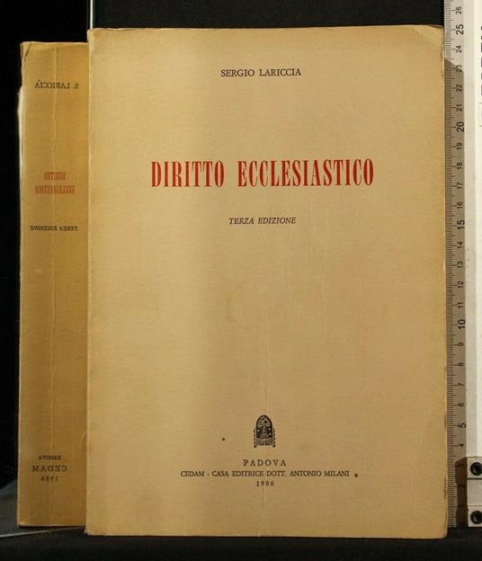 Diritto Ecclesiastico - Sergio Lariccia - copertina