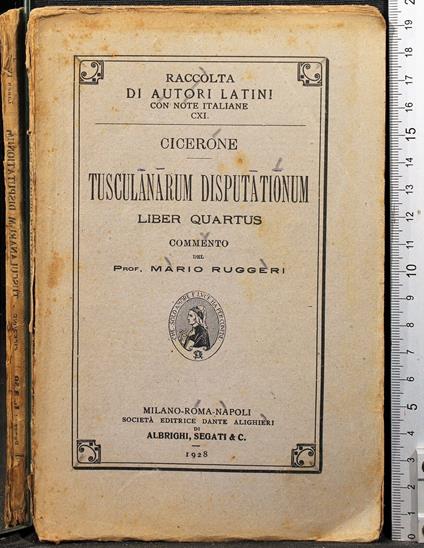 Tusculanarum disputationum. Liber quartus - M. Tullio Cicerone - copertina